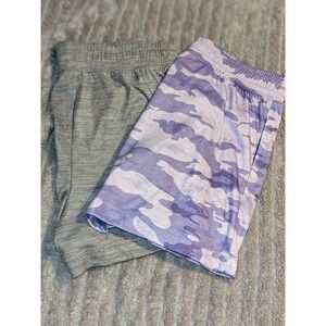 Avalanche Athletic Shorts Girls 2-Pack Activewear Lounge Camo Gray Size L(14/16)